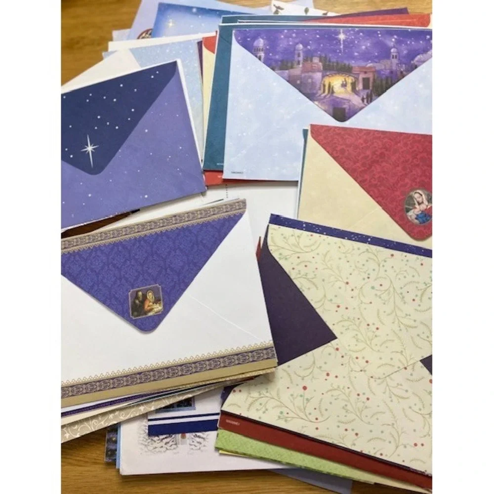 Lot of 140 Vtg Holiday Christmas Envelopes Ephemera Assorted Designs No Cards